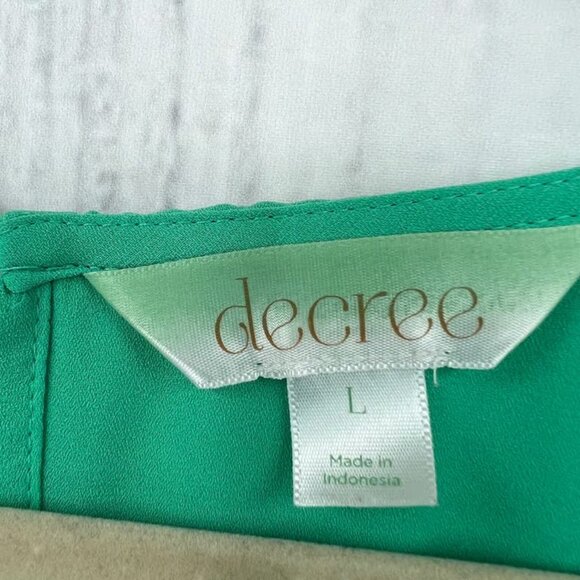 Decree LARGE Womens Green Eyelet Sleeveless Blouson Mini Dress - Picture 7 of 7